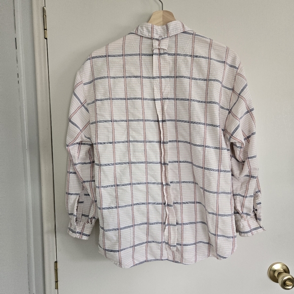 Vintage First Class Button Up Shirt Women's L Blue And Pink Plaid Locker Loop - Picture 9 of 12